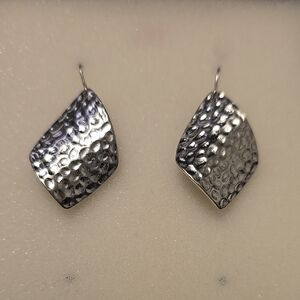 Elegant Silver Hammered Earrings